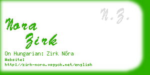 nora zirk business card